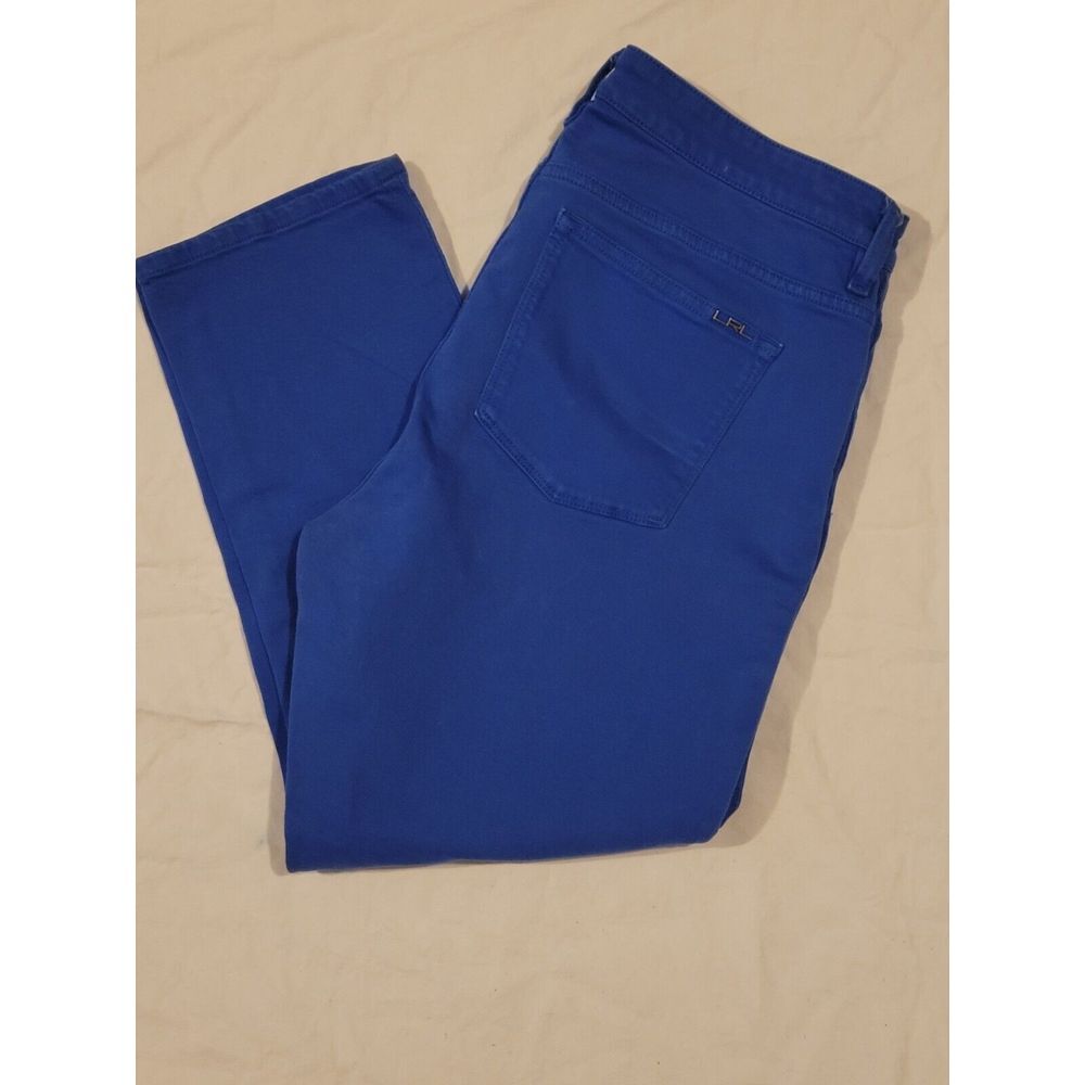 LRL Lauren Jeans Co. classic straight Royal Blue sz 14 P /cropped